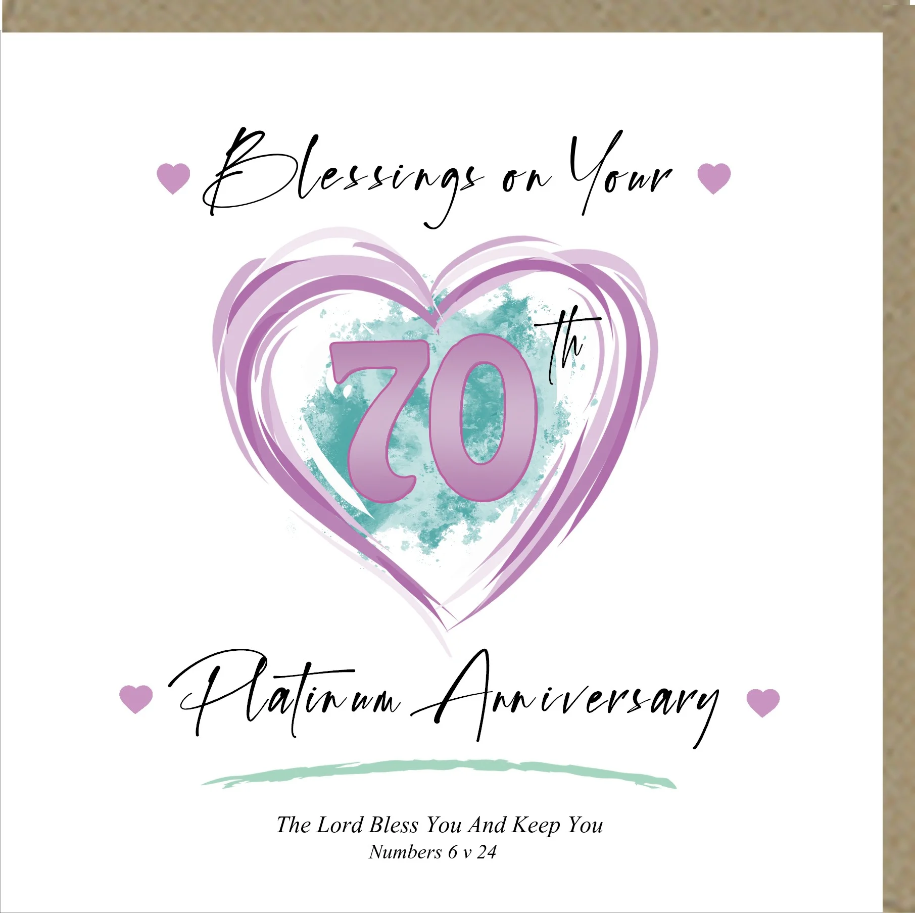 Blessings On Your Platinum  Anniversary Greetings Card