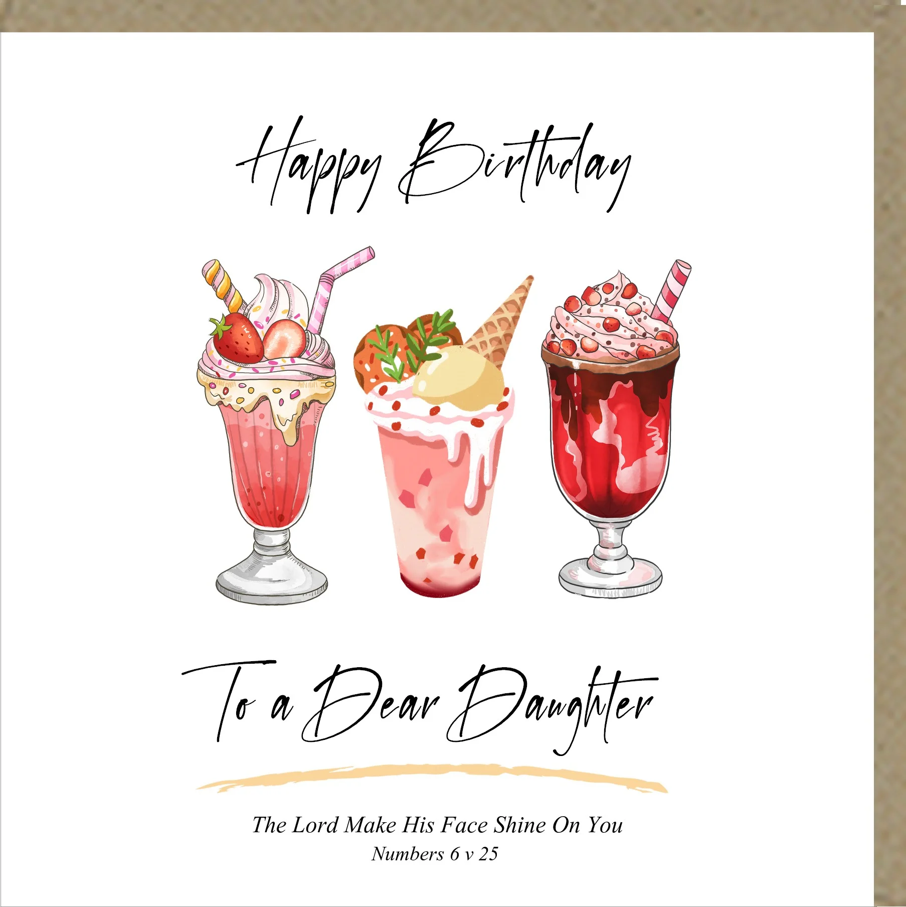 Happy Birthday To A Dear Daughter Greetings Card