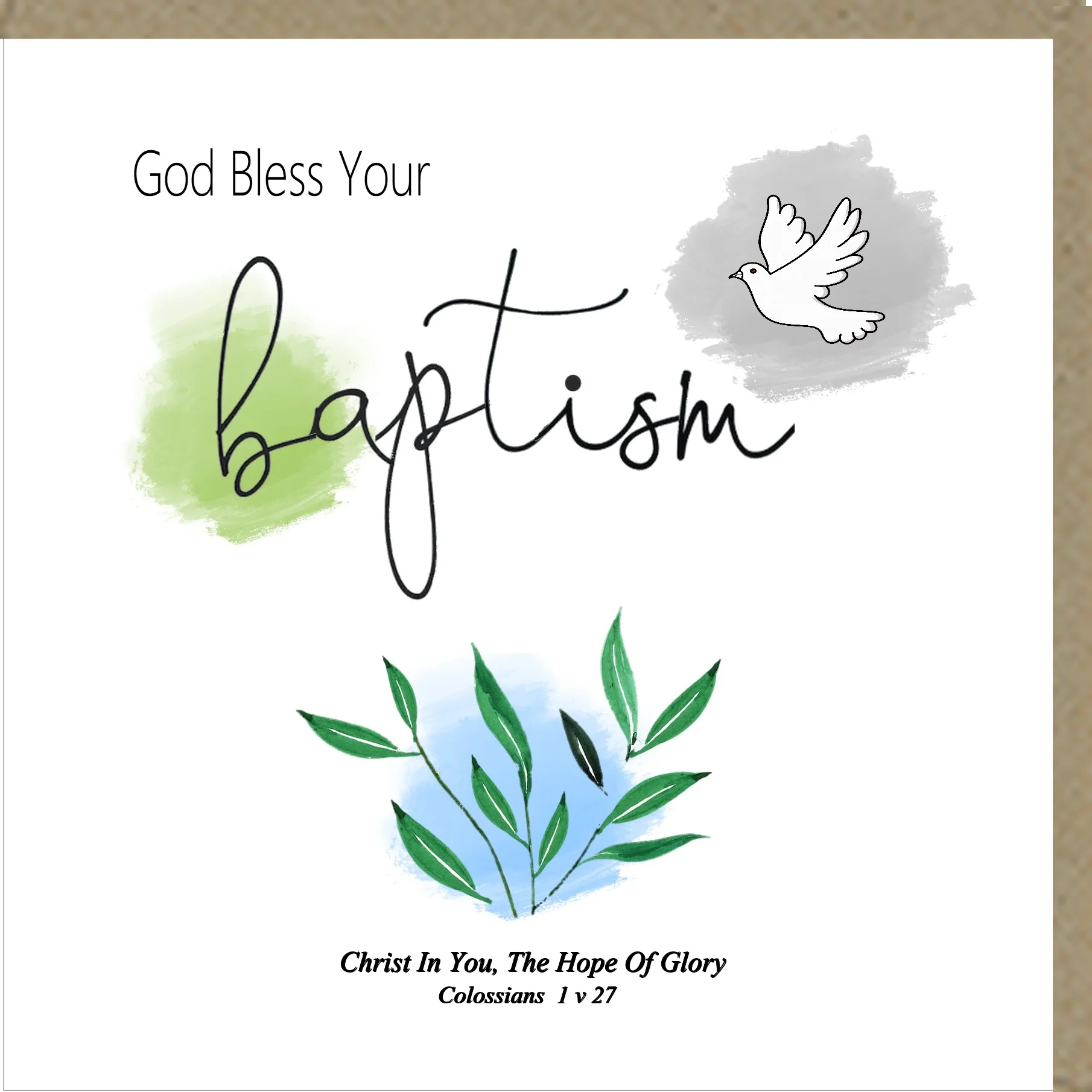 God Bless Your Baptism Greetings Card