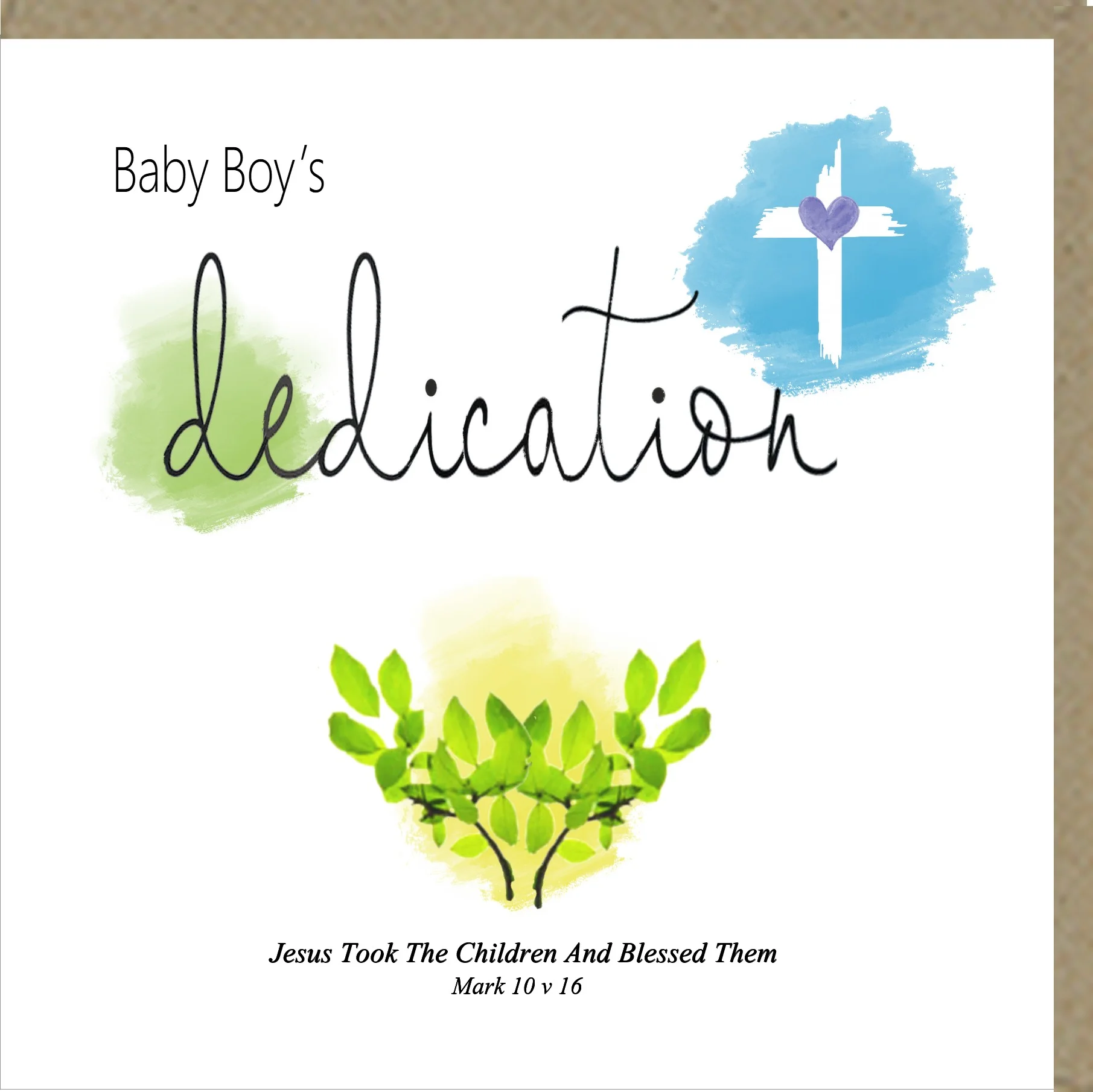 Baby Boy's Dedication Greetings Card