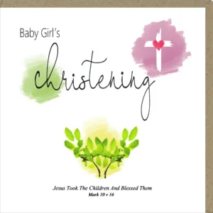 Baby Girl's Christening Greetings Card