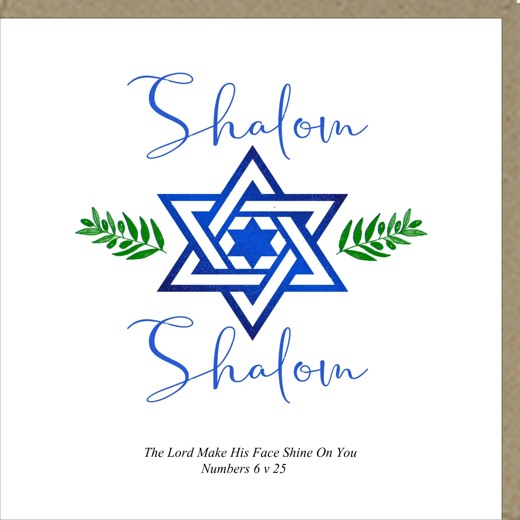 Shalom Shalom Greetings Card