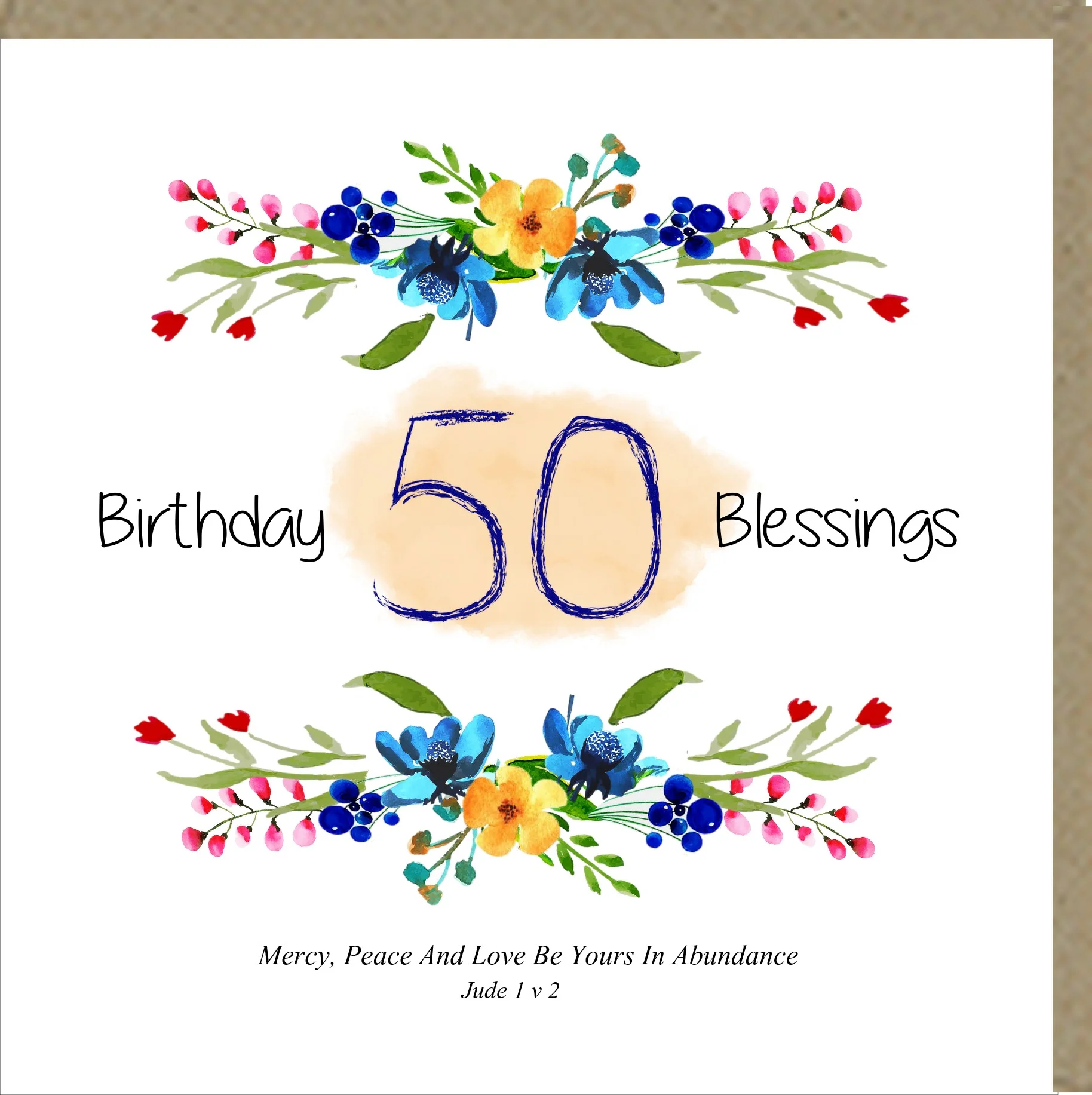 Birthday Blessings 50 - Greetings Card