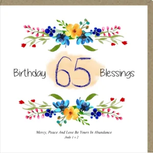 Birthday Blessings 65 - Greetings Card