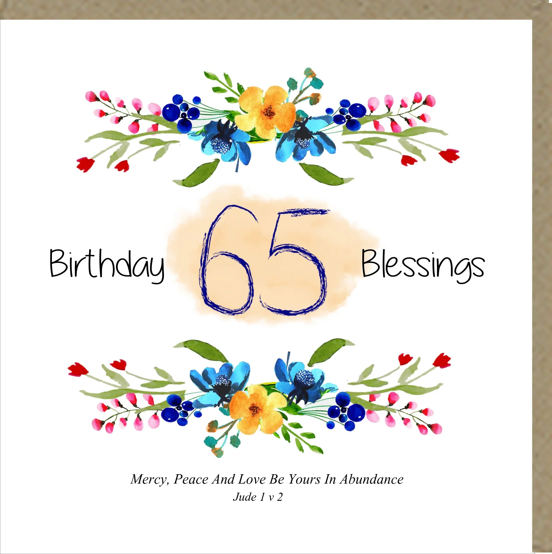 Birthday Blessings 65 - Greetings Card