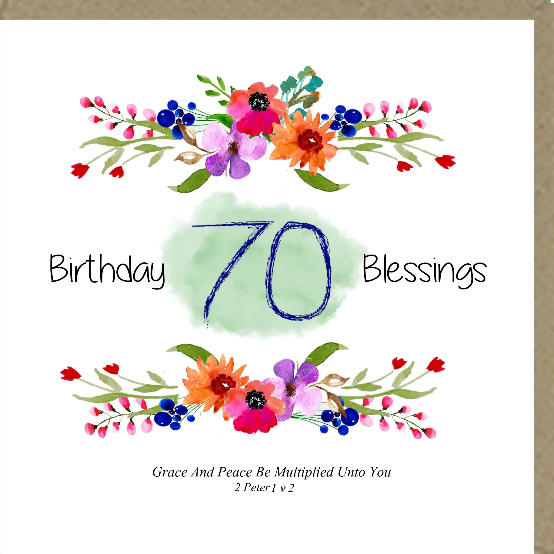 Birthday Blessings 70 - Greetings Card
