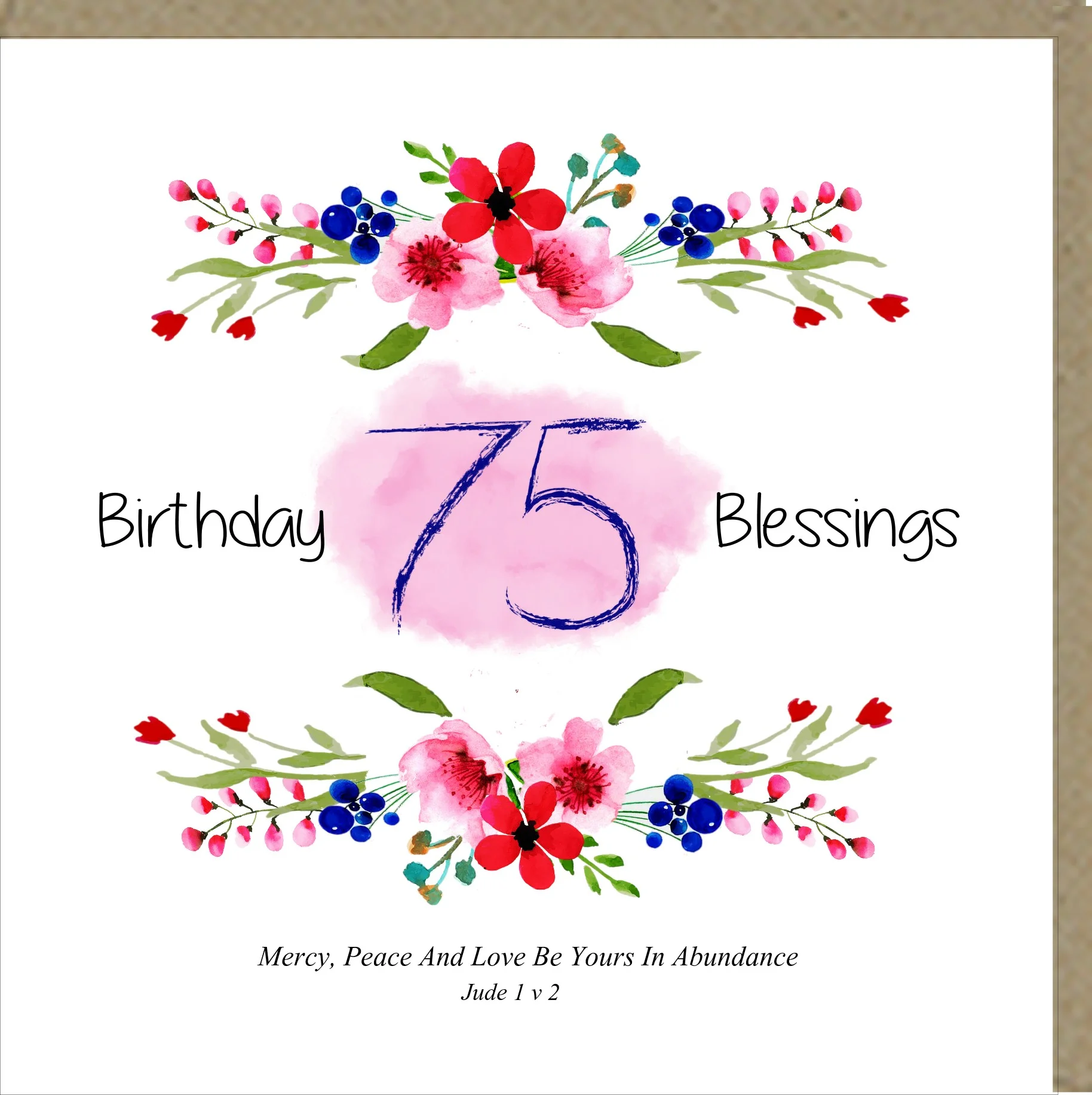 Birthday Blessings 75 - Greetings Card