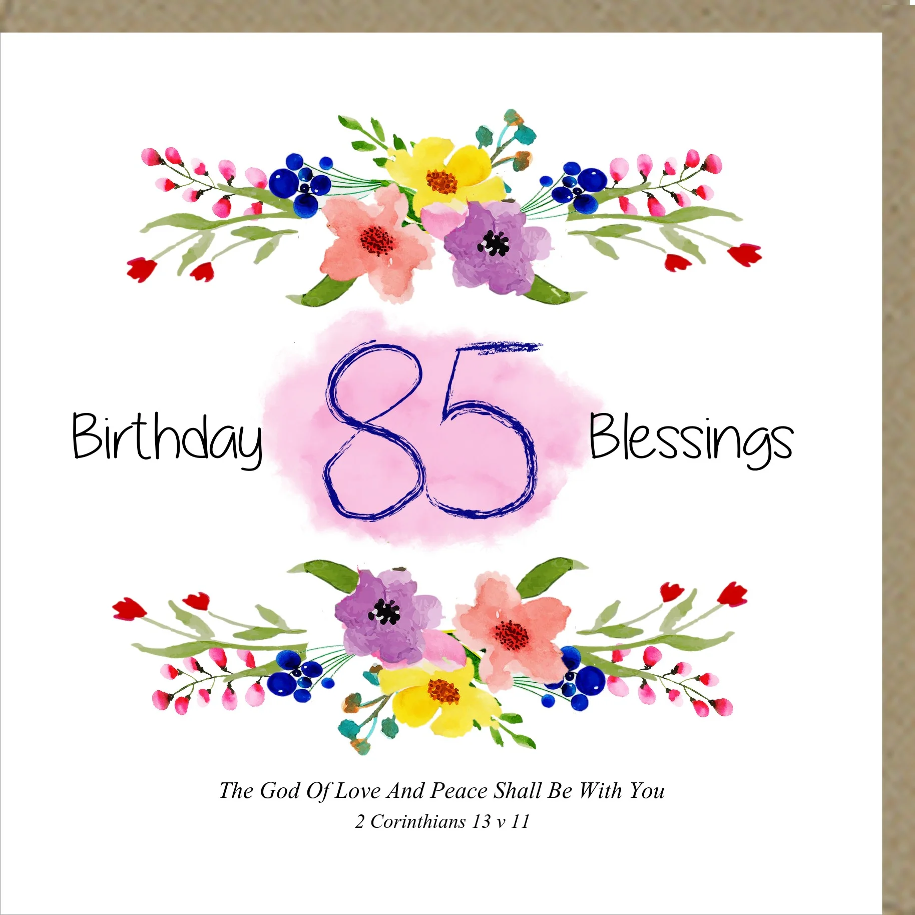 Birthday Blessings 85 - Greetings Card