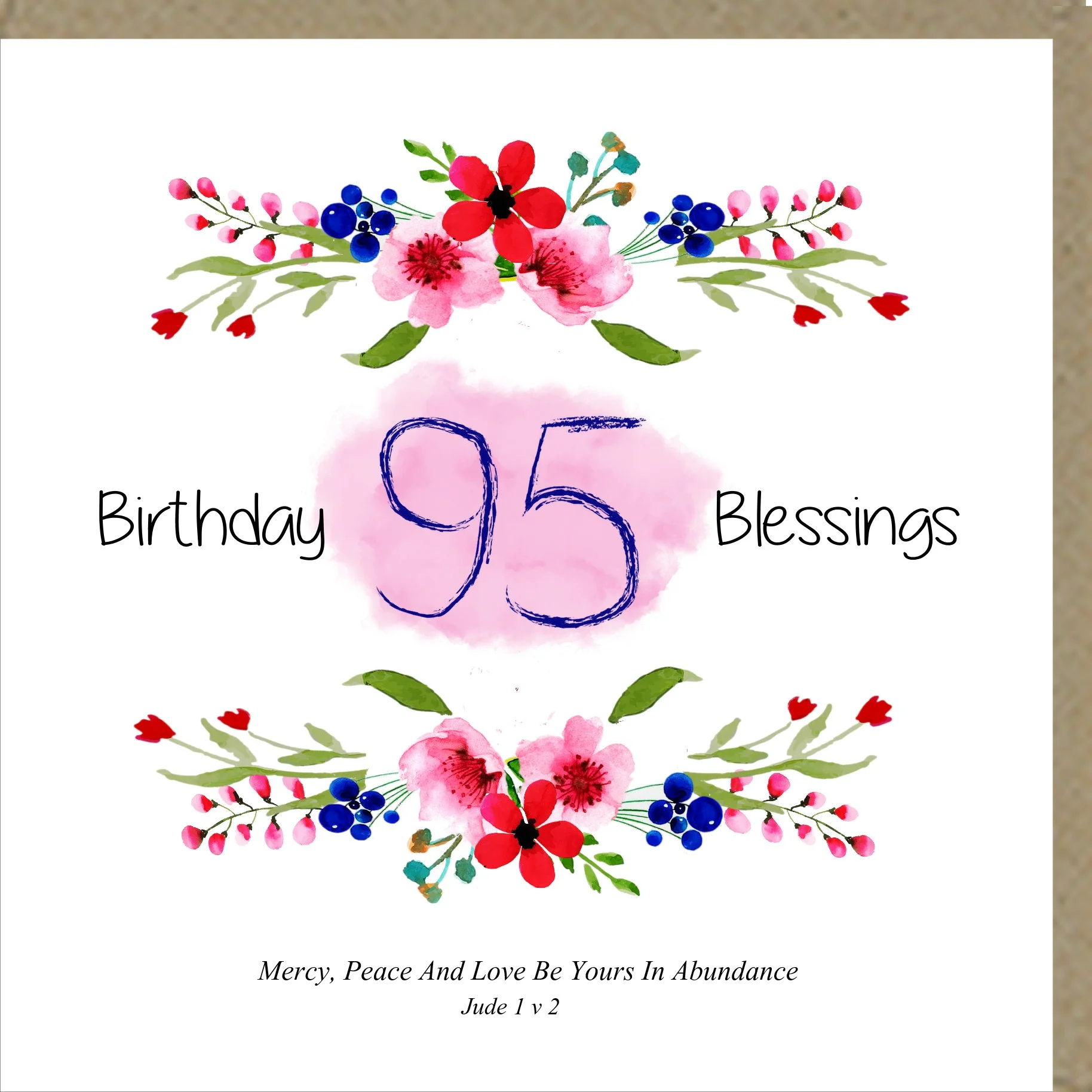 Birthday Blessings 95 - Greetings Card