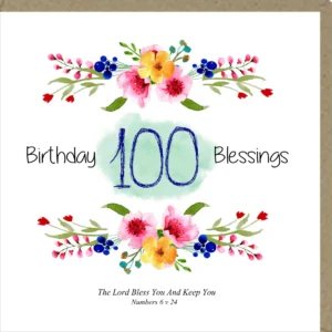Birthday Blessings 100 - Greetings Card