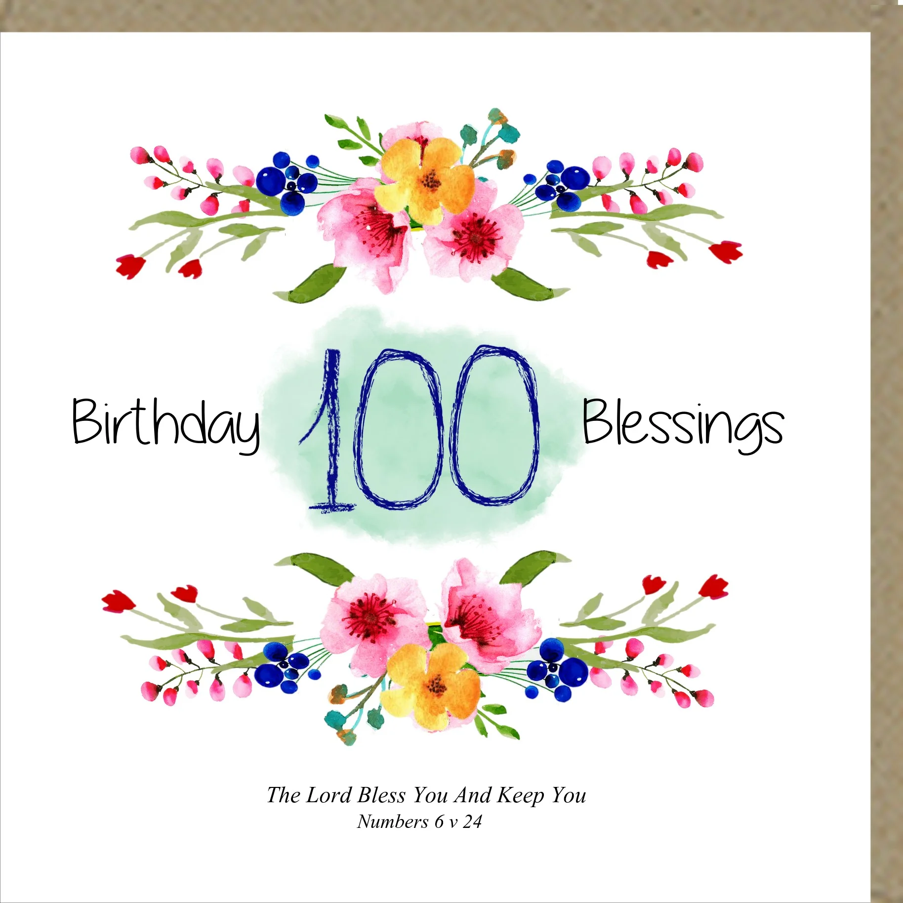Birthday Blessings 100 - Greetings Card