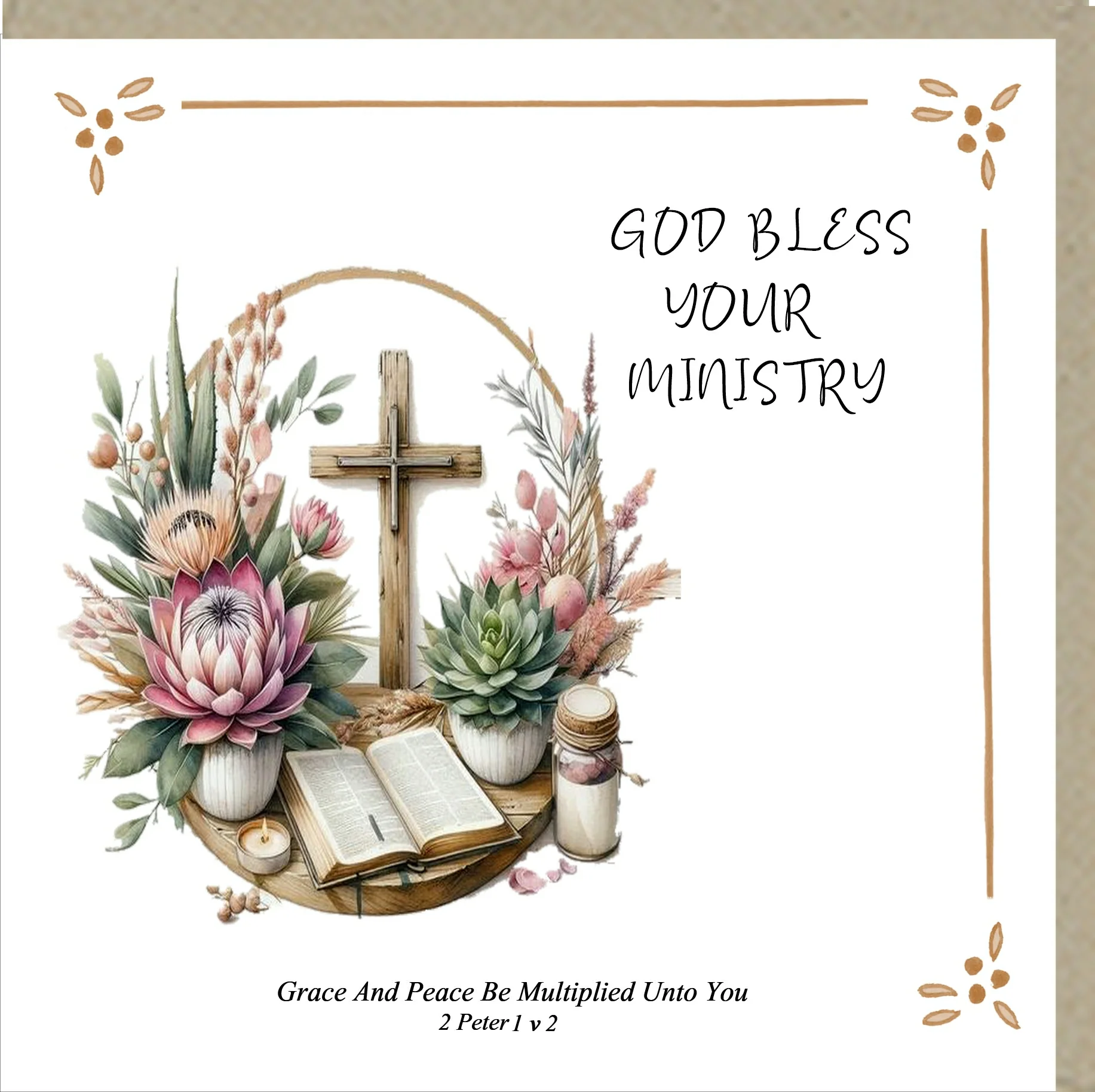 God Bless Your Ministry  - Greetings Card