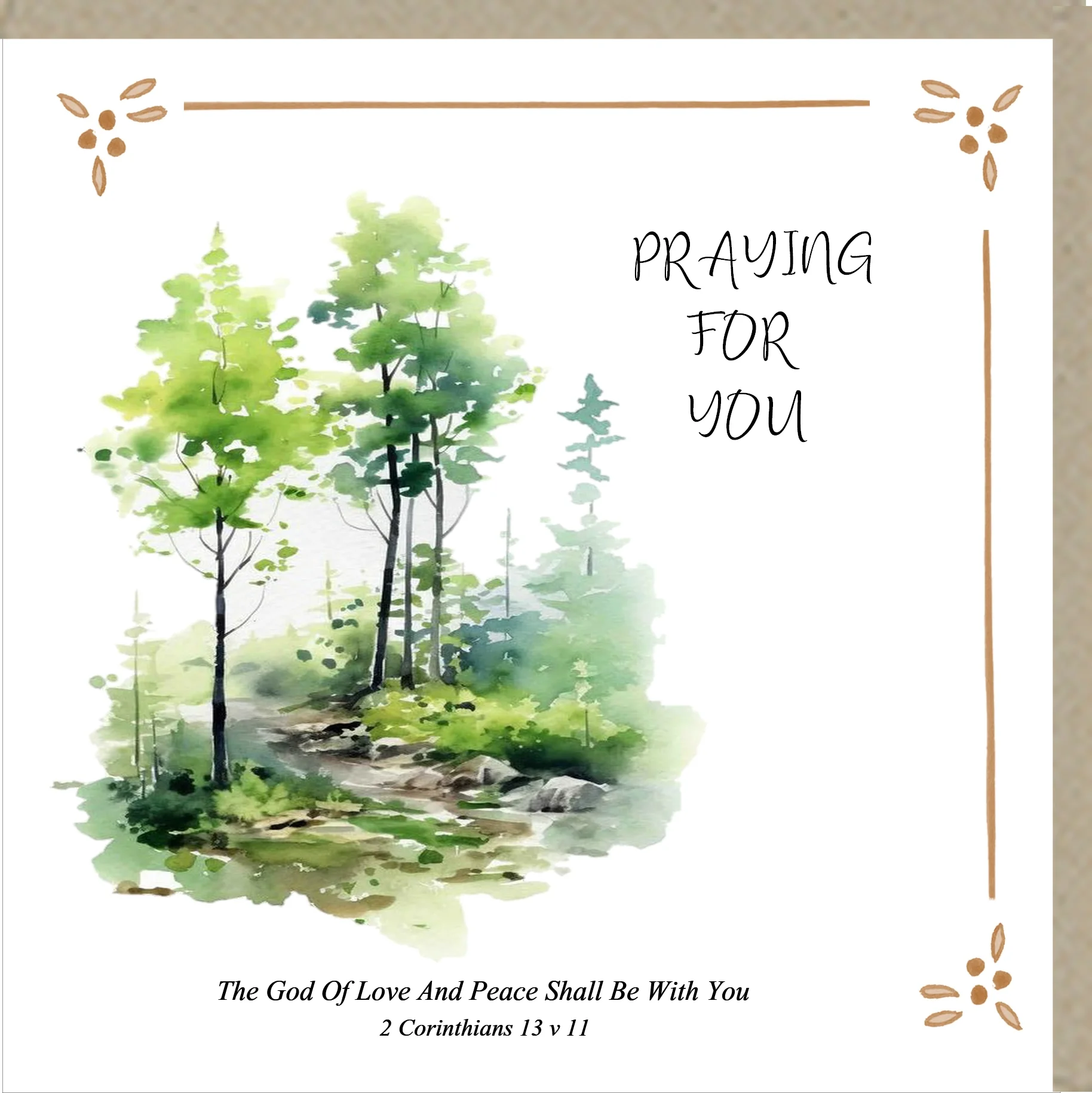 Praying For You  - Greetings Card