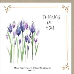A large-format Thinking Of You greeting card from the Potty Mouse collection, featuring a blank interior for personal notes within the special greetings card range.