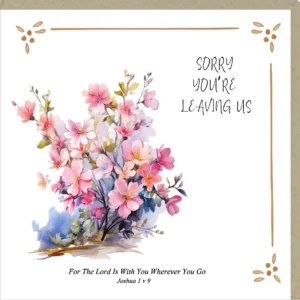 A high-quality Potty Mouse greeting card with a sorry you are leaving message, perfect for workplace farewells, printed on premium cardstock with a blank interior for personal notes.