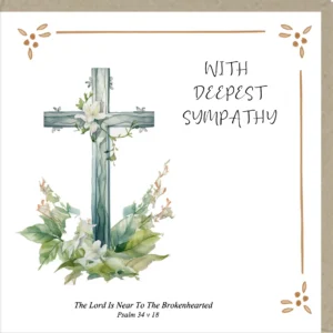 A large-format Potty Mouse sympathy and thinking of you greetings card with a clean design, featuring blank interior space for a personalized memorial message.