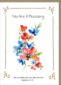 A decorative You Are A Blessing greeting card from the Potty Mouse collection, featuring a large-format design with blank interior space for personalized messages.