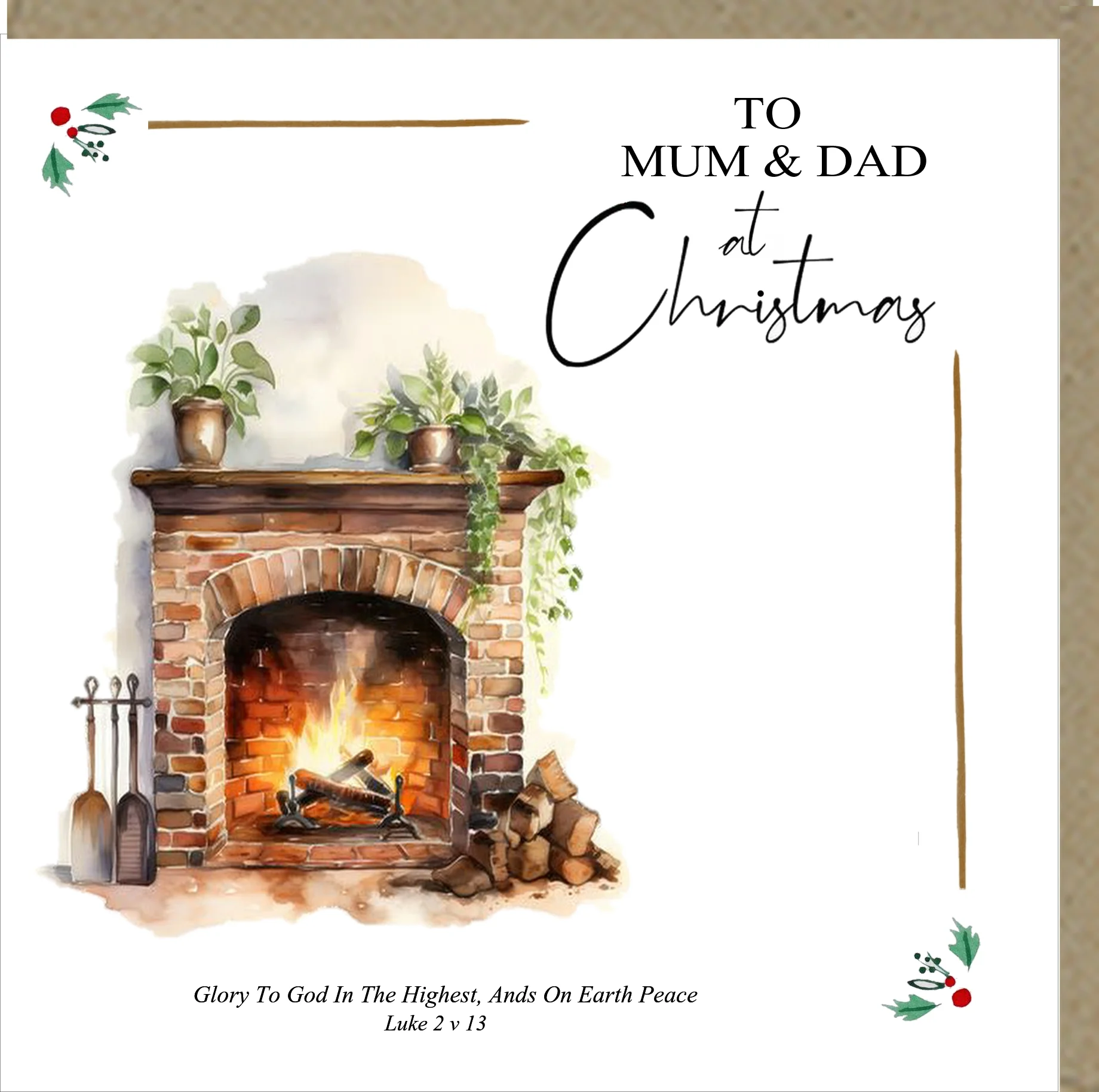 To Mum & Dad at Christmas Greetings Card