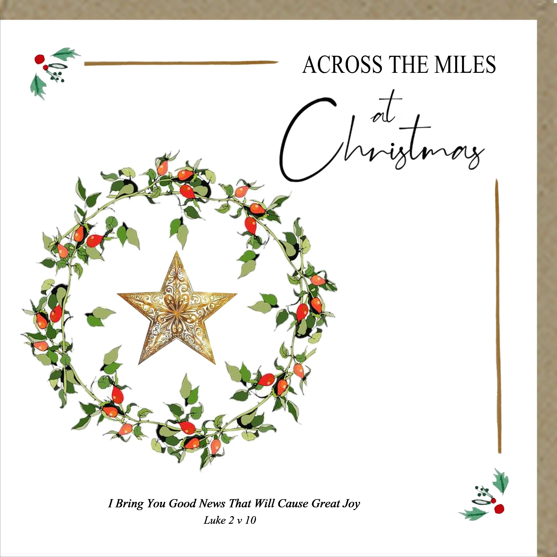 Across the Miles at Christmas Greetings Card