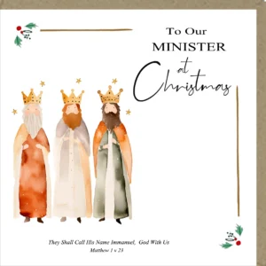 To Our Minister at Christmas Greetings Card