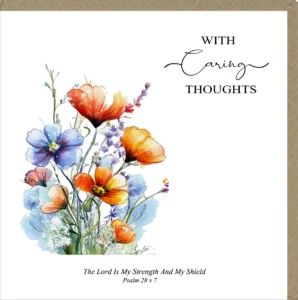 With Caring Thoughts Greetings Card