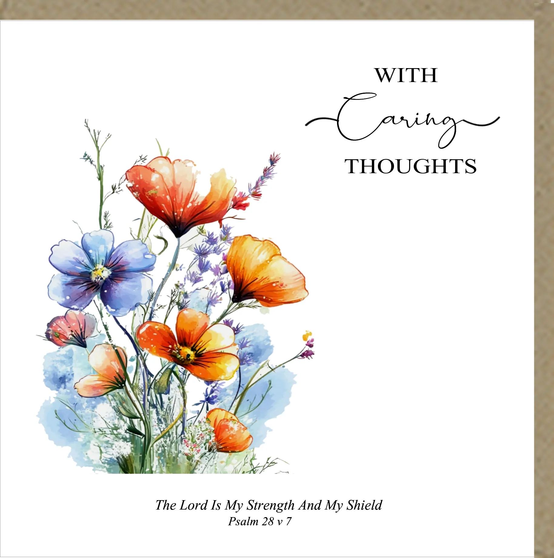 With Caring Thoughts Greetings Card