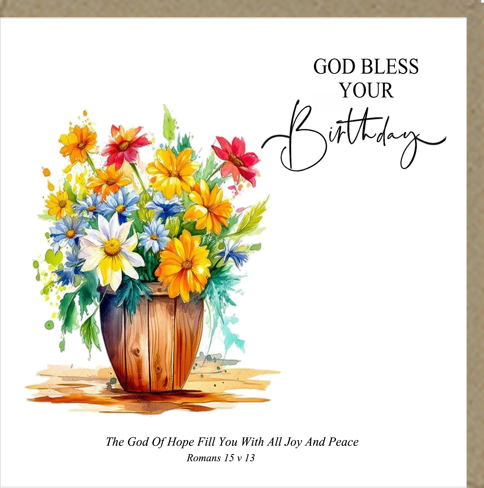 God Bless Your Birthday Greetings Card
