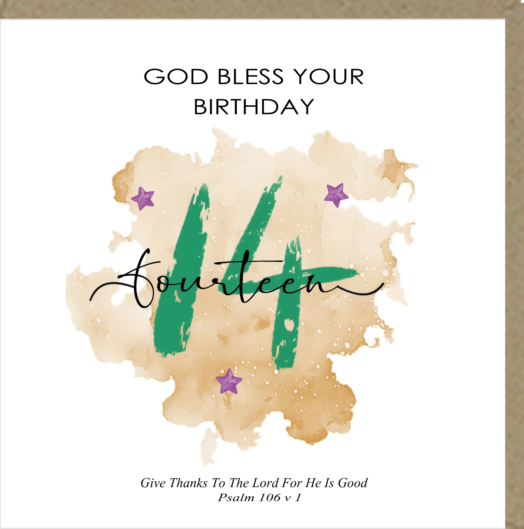 God Bless Your 14th Birthday Greetings Card