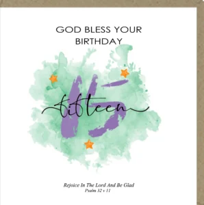God Bless Your 15th Birthday Greetings Card
