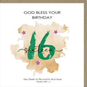 God Bless Your 16th Birthday Greetings Card