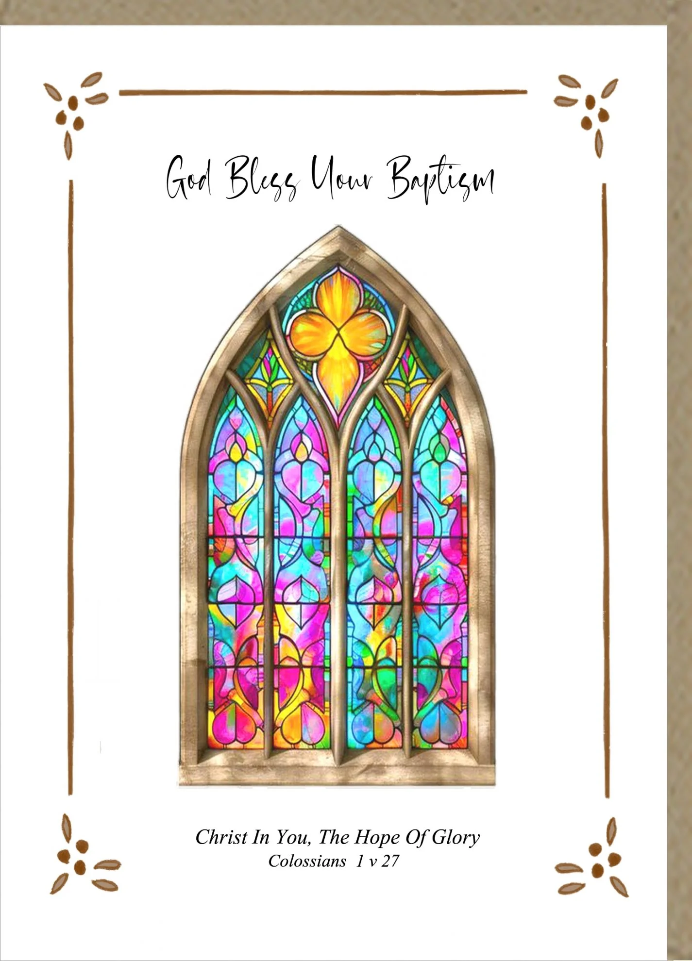 God Bless Your Baptism Greetings Card