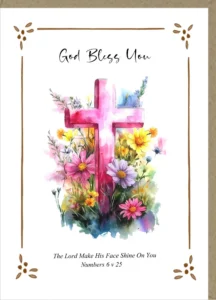 A large-format Potty Mouse greetings card featuring a God Bless You message with space inside for a personalized note.