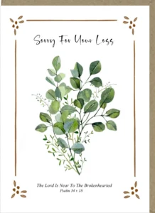 A large-format Potty Mouse sympathy greetings card with an elegant design for thinking of you messages, featuring blank space inside for a handwritten note.