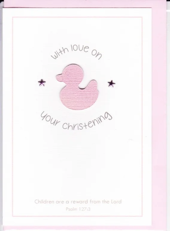 Greetings Cards - Pink Christening