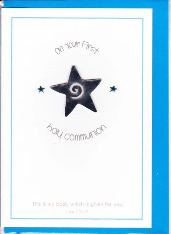 Three Dot Greetings Card Blue Star Communion