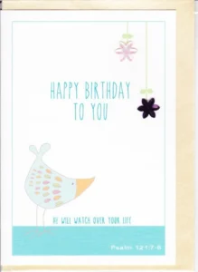 Three Dot Greetings Card Birthday Bird
