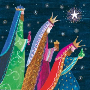 A pack of 10 premium Premier Lifeline Christmas cards featuring a Three Kings religious illustration with a decorative greeting and Bible verse.