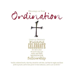A minimalist Qwerky Cards design featuring elegant typography with the message Blessings on Your Ordination, perfect for celebrating an ordination ceremony.