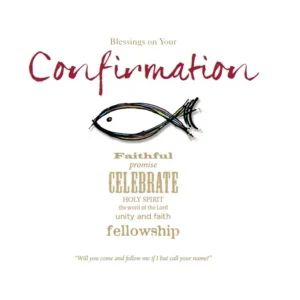 A simple and elegant typographic Christian greeting card for a religious confirmation featuring the phrase Blessings on your Confirmation in a minimalist design.