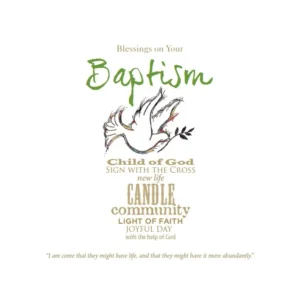 A minimalist Christian greeting card for a Baptism featuring elegant typography with the words Blessings on Your Baptism displayed on a high-quality paper stock.