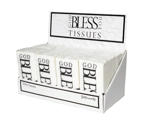 God Bless You Display (24 Tissues + Display)