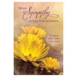 A thoughtful sympathy and thinking of you greetings card, sized 136mm by 196mm, featuring a respectful design with a coordinating envelope for expressing heartfelt condolences.