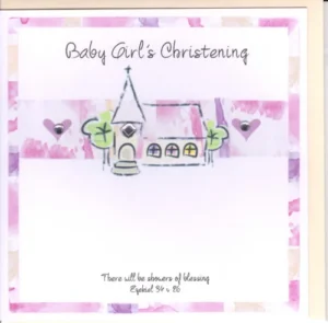 Potty Mouse Baby Girl's Christening Greetings Card