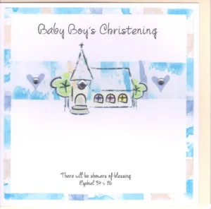 Potty Mouse Baby Boy's Christening Greetings Card