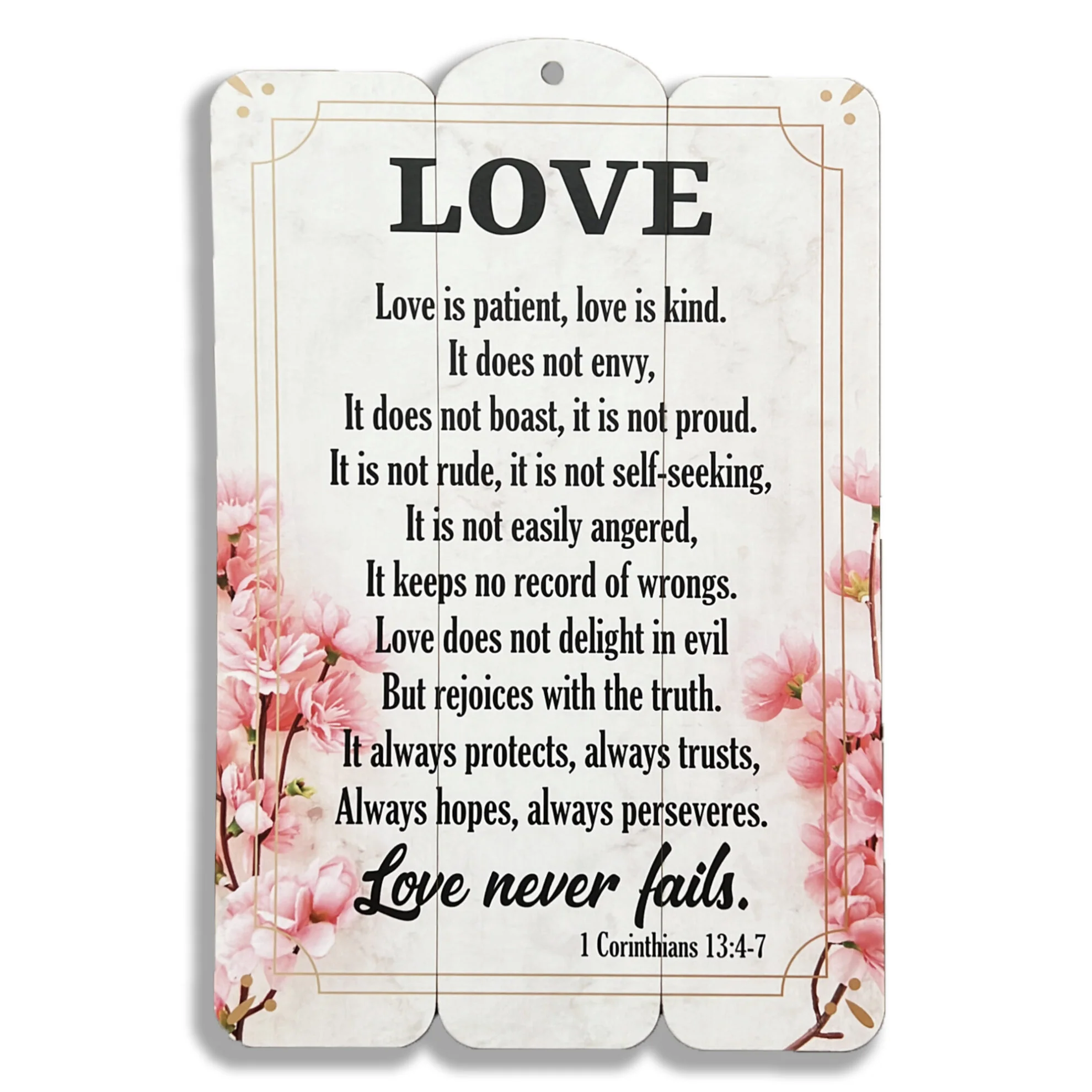 Wooden Plaque - Love is patient, Love is kind…