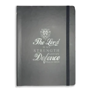 A sturdy hardcover religious journal from our notepads and jotters collection featuring the inspirational quote The Lord is my strength, perfect for Bible study notes and daily spiritual reflections.