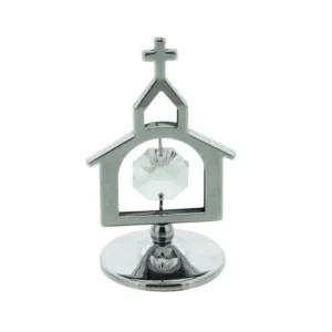 Crystocraft Chrome Plated Church Ornament