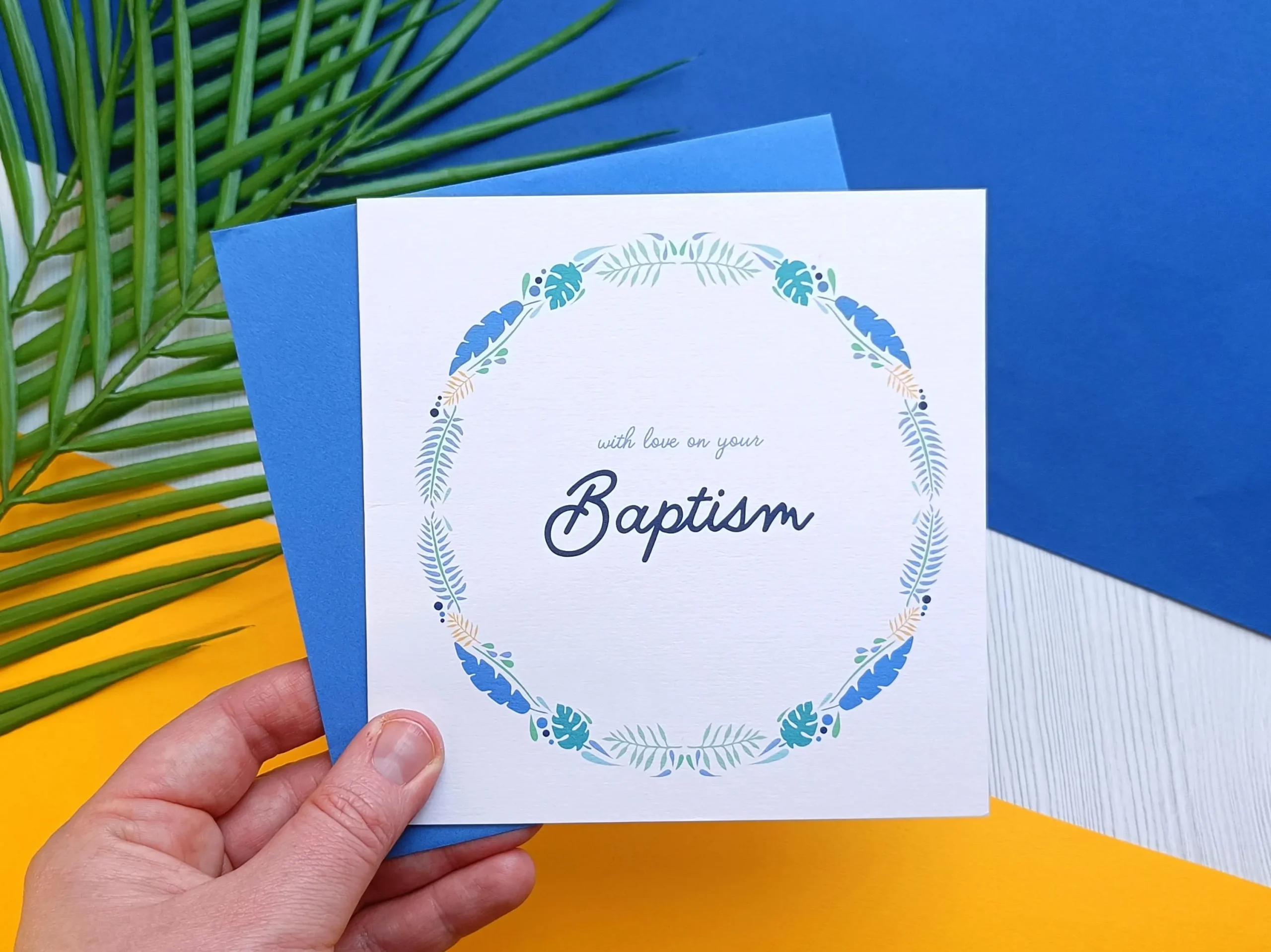 Baptism (Blue) Greetings Card