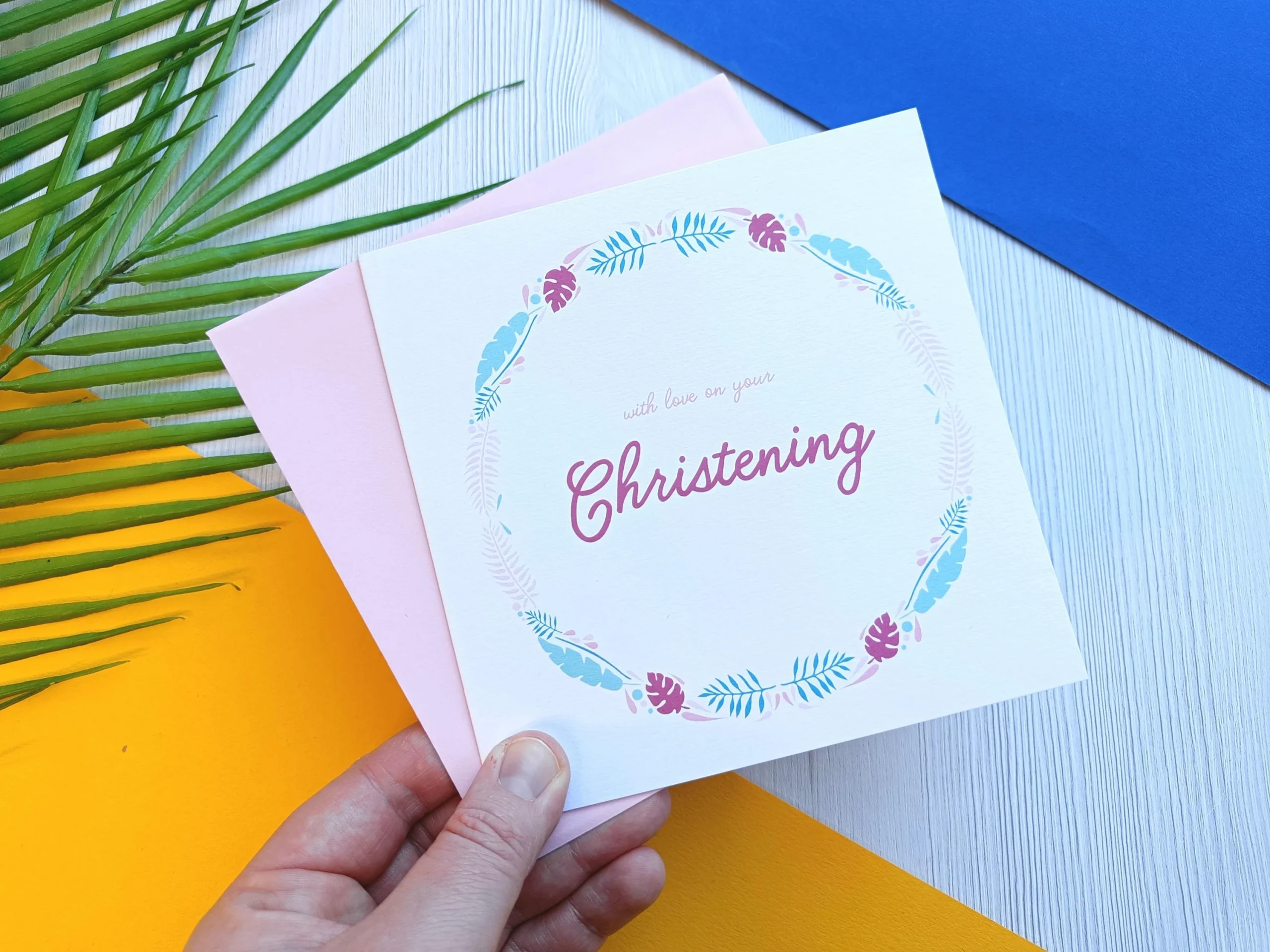 Christening (Pink) Greetings Card