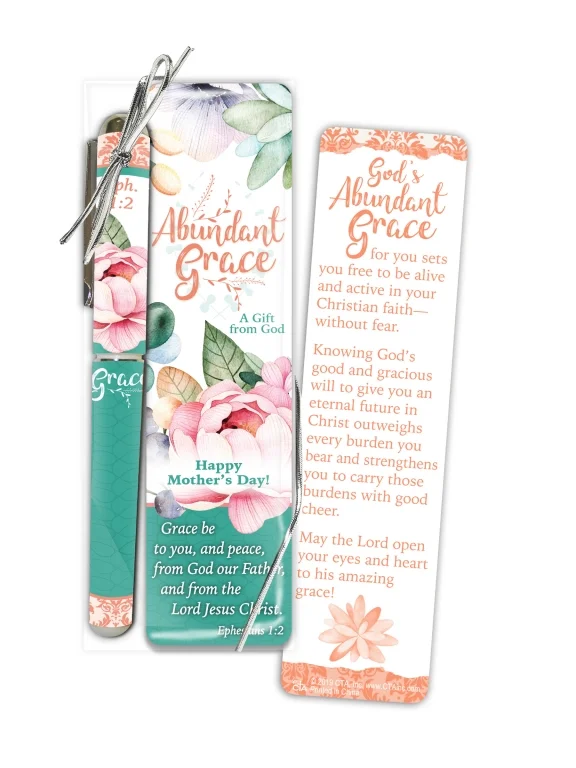 Abundant Grace Mother's Day Pen and Bookmark Gift Set